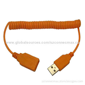 Retractable USB2.0 AM to AF Extension Cable with 24/26/28/30AWG Available Gauge